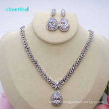 Colorful bling bling zircon wedding necklace jewelry sets NE204